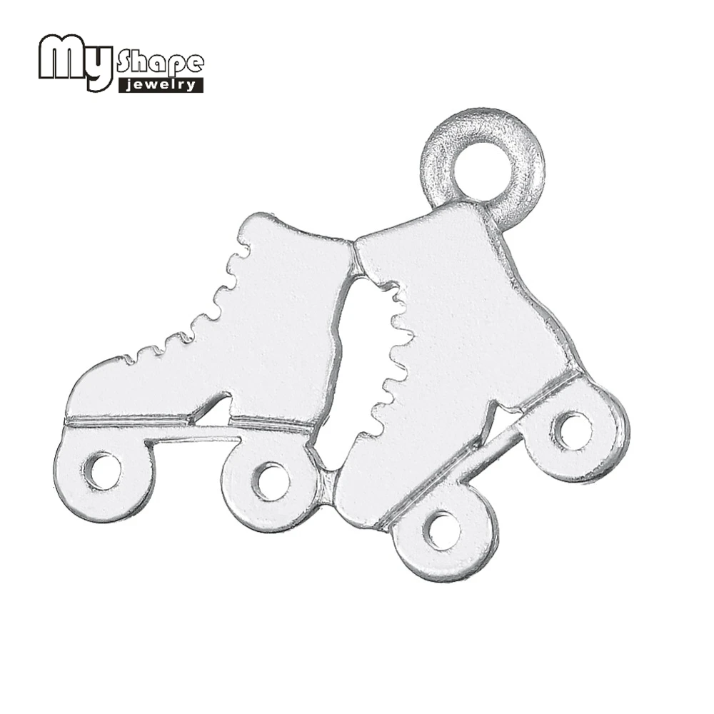 My shape 20pcs Roller Skates Shoes Charms Gold Color Ice Skate Sport Pendants for Necklace Bracelets Jewelry Making Accessories