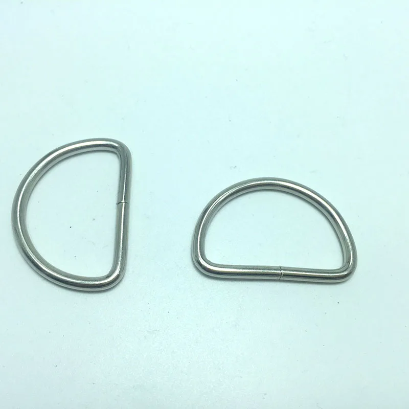 80Pcs D Rings 30mm Silver Metal Unwelded D Rings