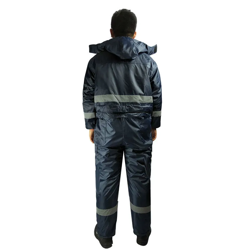 Winter Jumpsuits Men Waterproof Windproof Bib Overalls Cotton Padded Hooded Coveralls Thicken Thermal Work uniforms HW116