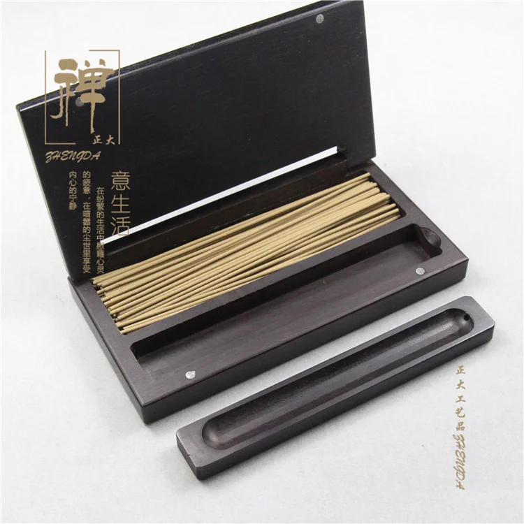 Incense supplies high quality black box portable Tan purple sandalwood rosewood incense incense box cover line box