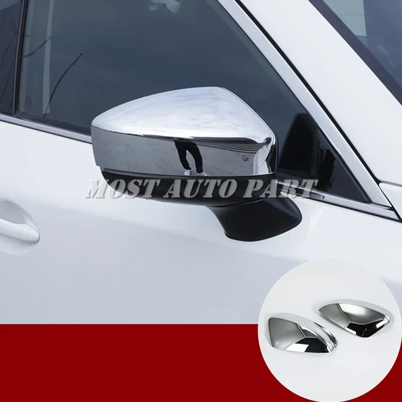 ABS Chrome Rearview Mirror Frame Trim Cover For Mazda CX-8 2018-2021 Black/Silver Car accesories interior Car decoration