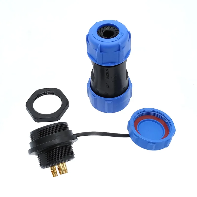 SP2110 SP2112 waterproof connector SP21 back nut 2pin 3pin 4pin 5pin 7pin 9pin 12 pin IP68 connectors plug and socket