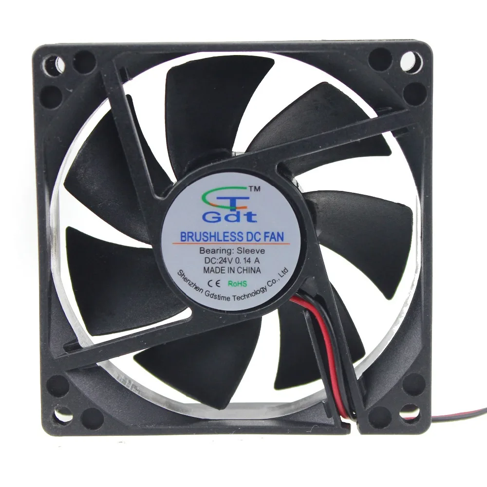 5pcs/Lot Durability GDT 24volt 80MM Cooling Fan Cooler 8cm 80MM*80MM*25mm 8025S