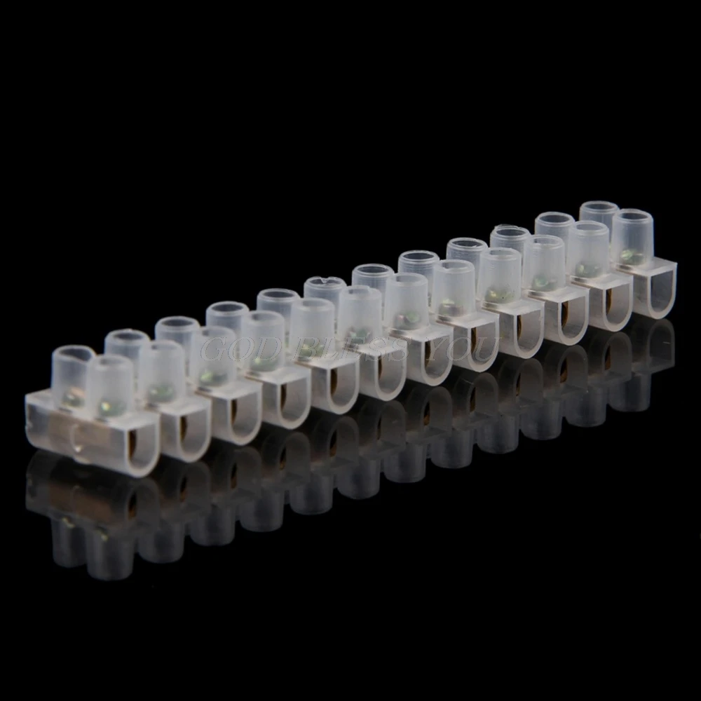 10pcs Screw Terminal Barrier Connector Electrical Wire Connection 12 Position Barrier Terminal Strip Block 5A Drop Shipping