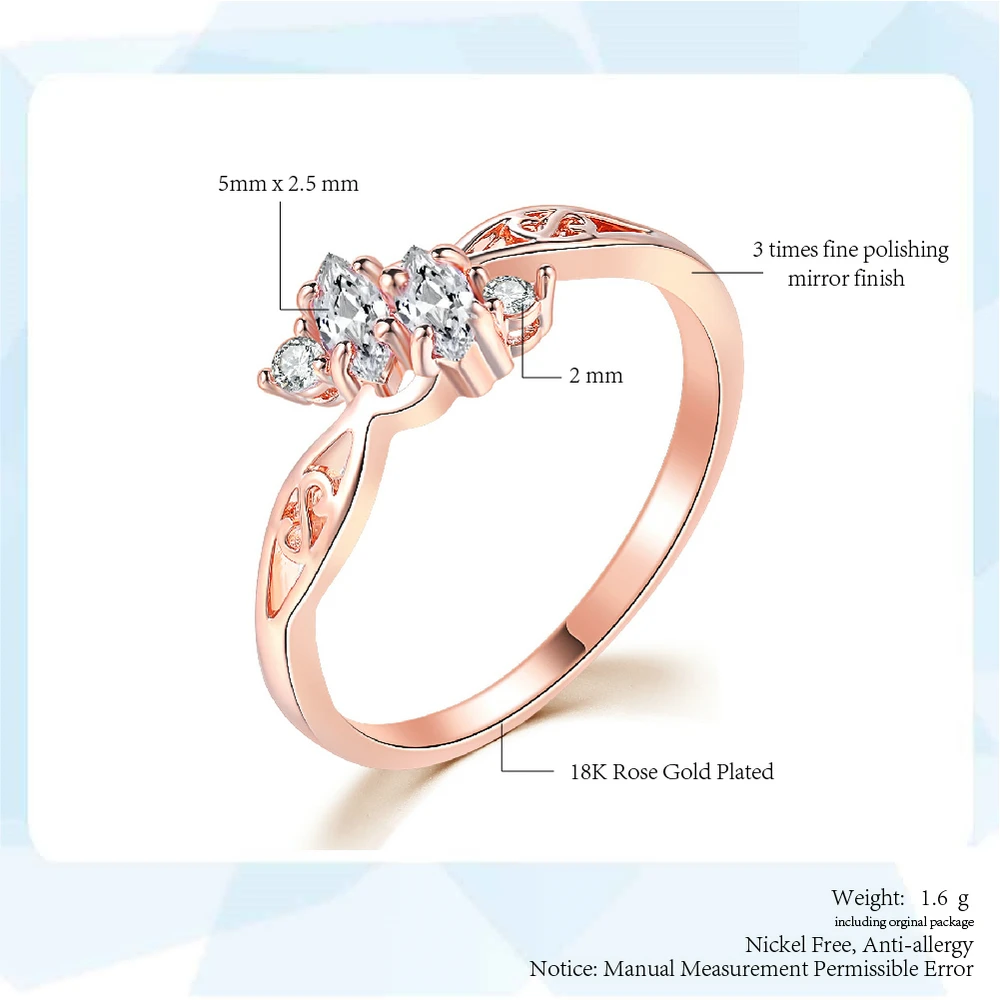 ZHOUYANG Ring For Women Elegant Style 3 Color CZ Crystal Hollow Out Rose Gold Color Engagement Fashion Jewelry R671 R777