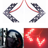 2x 14 SMD Red LED Arrow Panel For Car Rear View Mirror Indicator Turn Signal Light Auto Motorcycles LED Rearview Mirror Light