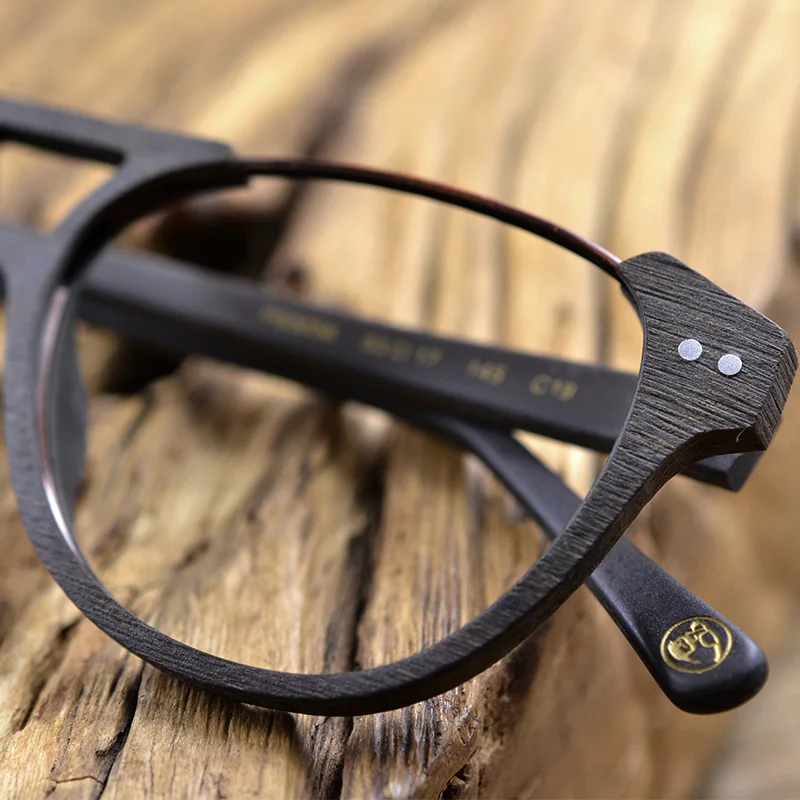 HDCRAFTER Prescription Eyeglasses Frames Men Myopia Glasses Frame Wood Grain Optical Glasses Frame for Women Spectacles frame image 5
