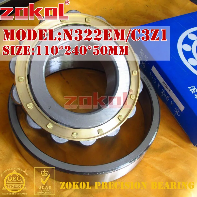 

ZOKOL N322 E M C3Z1 bearing N322EM C3Z1 3G2322EH/Z1 Cylindrical roller bearing 110*240*50mm