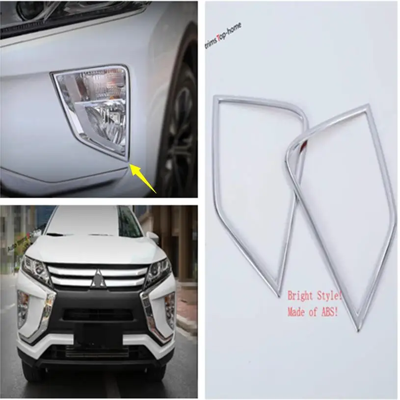 

Exterior Front Fog Lights Lamps Decoration Frame Cover Trim Fit For Mitsubishi Eclipse Cross 2018 - 2021 Chromium Styling