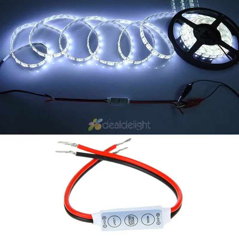 10pcs DC12V Mini 3 Keys Single Color LED Controller Brightness Dimmer for 3528 5050 LED strip light Single Color Dimmer