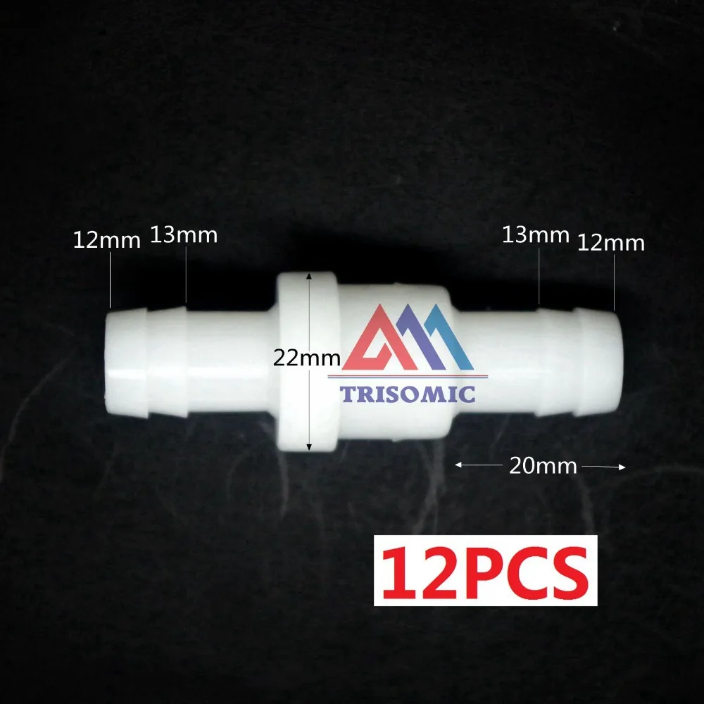 12 pieces 12mm One Way Valve Material POM Non-Return Valve Check valve pressure 0.04MPA-1.0MPA white acid and alkali resistant