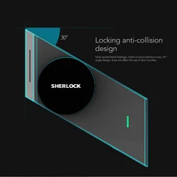 Sherlock S2 Silver Fingerprint + Password Smart Stick Lock Smart Door Lock Bluetooth Wirelless Open or Close Door By APP Control