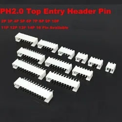 PH2.0 Connector Top Entry Header Pin 2.0MM Pitch Header Straight Needle 2/3/4/5P/6/7/8/9/10/11/12/13/14/16 Pin