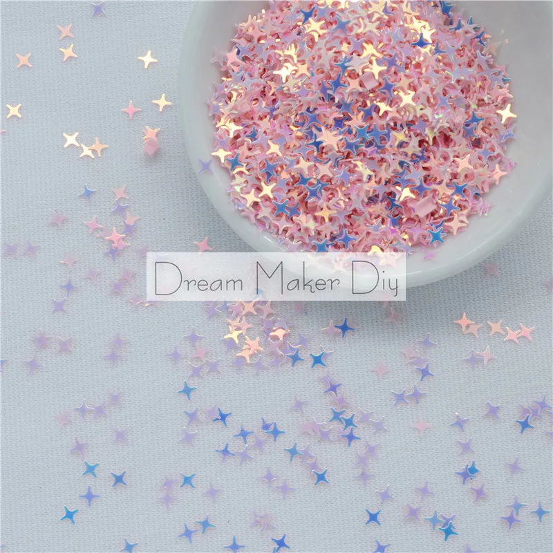 25g(1000pc) 5mm Flat Brilliant Cross star shape Loose Sequins Paillettes Sewing Wedding Craft Children DIY Accessories