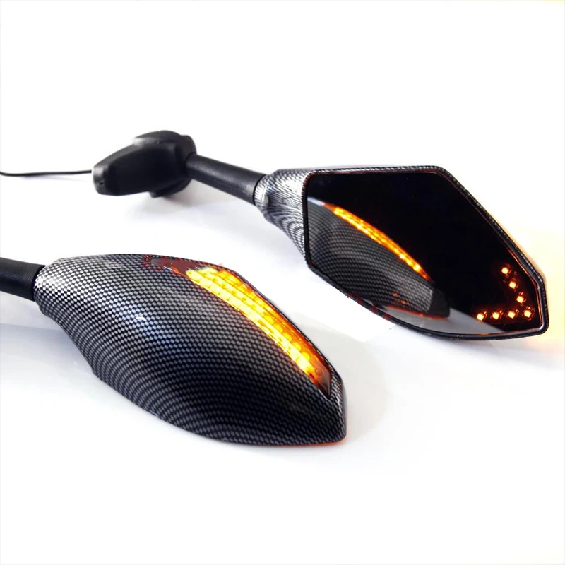 LED INTEGRATED TURN SIGNAL SIDE MIRRORS FOR SUZUKI BANDIT GSF 600 1200 S SV650S / Yamaha YZF R1 R6 R6S YZF600 FAZER FZ1