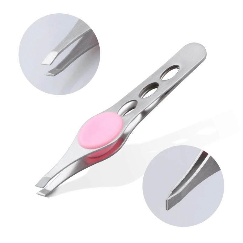 Brainbow 1pc Eyebrow Tweezer Stainless Steel Eyelash Extension Tweezers Eye Hair Removal Lady Face Makeup Tools Beauty Essential