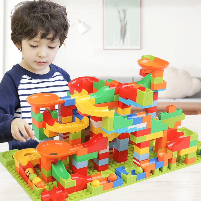 

330PCS Mini Size Funnel Slide Building Blocks Marble Race Run Track Maze Ball Building Blocks Set Assemble Bricks Kids Toys