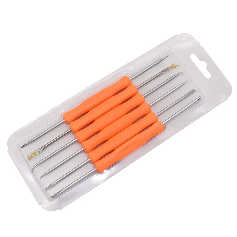 Orange Electronic Heat Assist Repair Tool Set 6pcs/set Welding Solder Soldering Station Iron Tool Welding Grinding Cleaning Tool