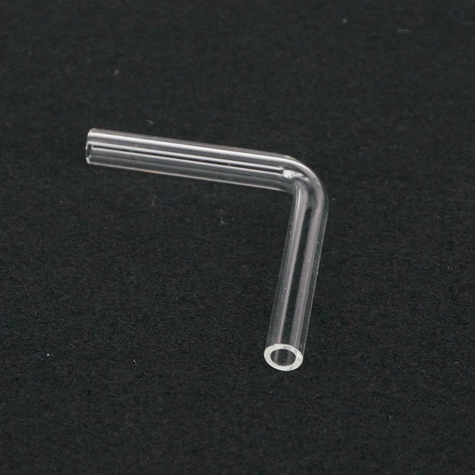 OD 7mm 90 Grad Ellenbogen Labor Glas Gas Guide Rohr Adapter Glaswaren Länge 44mm