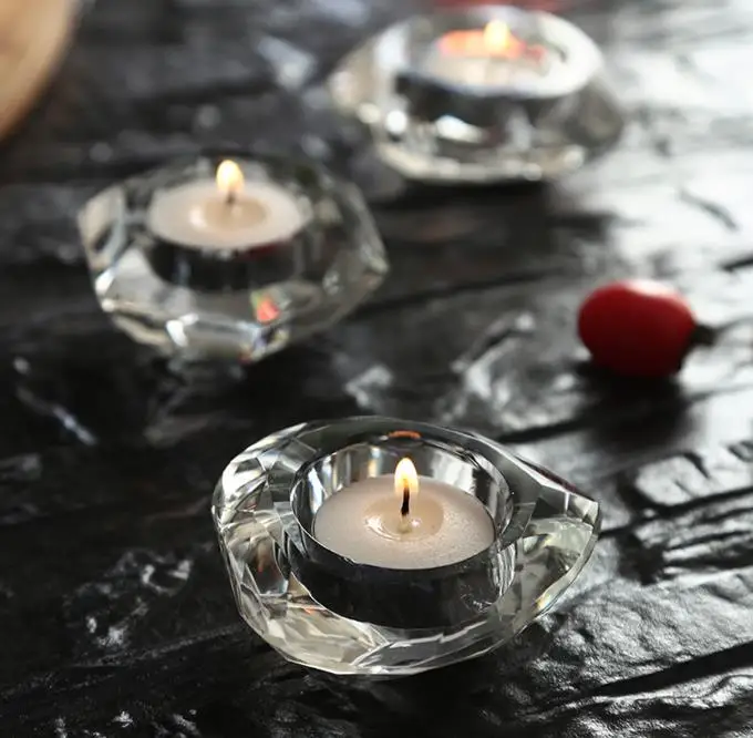 Wedding Candle Favors Crystal  Glass Diamond Shape Heart shape Tealight Candle Holder Bridal Shower Party Favors gift christmas