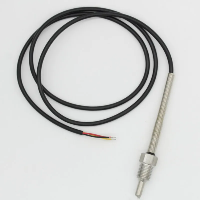 PT100 SUS304 Platinum Resistance Temperature Sensor G1/4 Thread Probe OD=6 mm 1m PVC 3-core Wire thermowell Stainless Steel