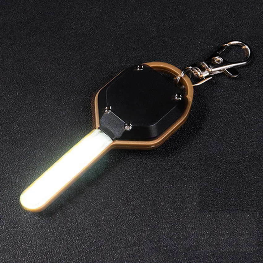 Đèn Rọi Ray COB Ánh Sáng Hình Chìa Khóa Đèn Pin Mini Ngoài Trời Di Động Khẩn Cấp Đèn Móc Khóa Nhựa ABS Chiếu Sáng Đèn Pin CR2032 750 Lumens
