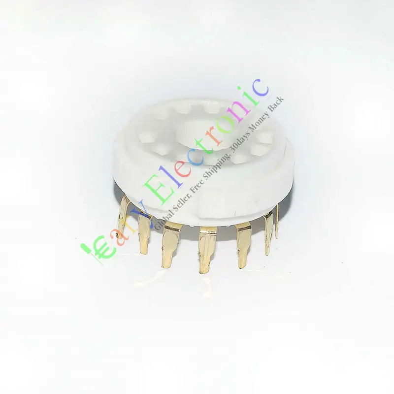 Großhandel und einzelhandel 4 STÜCKE 12 PIN GOLD Keramik PCB VAKUUM ROHRSTUTZEN FÜR 50CA10 AUDIO röhrenverstärker teile freies verschiffen