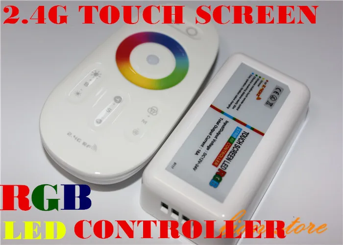 controle remoto com tela sensivel ao toque dc1224a 18a rgb led 24g e lampada led embutida para tiras rgb 5050 01