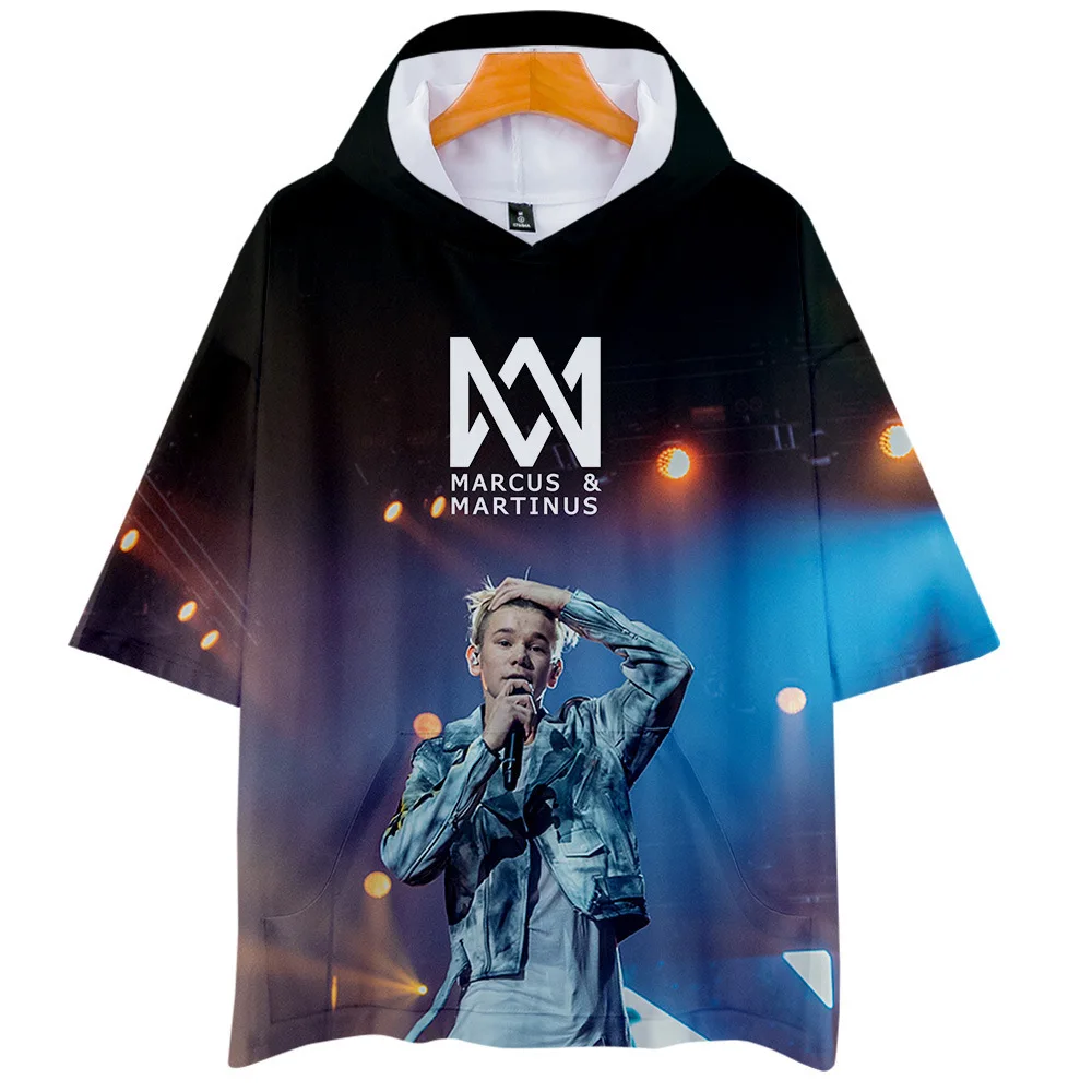 Marcus and Martinus 3D Print T Shirt Women Men Summer Casual Hooded Tees Hot Sale Short Sleeve Cool T-Shirt Femme Brand Clothing