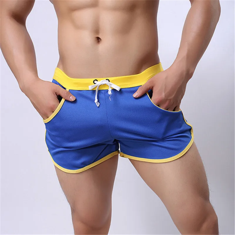 Quick Dry Men Running Shorts Marathon Sports Running Professional Man Shorts Gym Pocket Straps Drawstring Outdoor Elastic Shorts