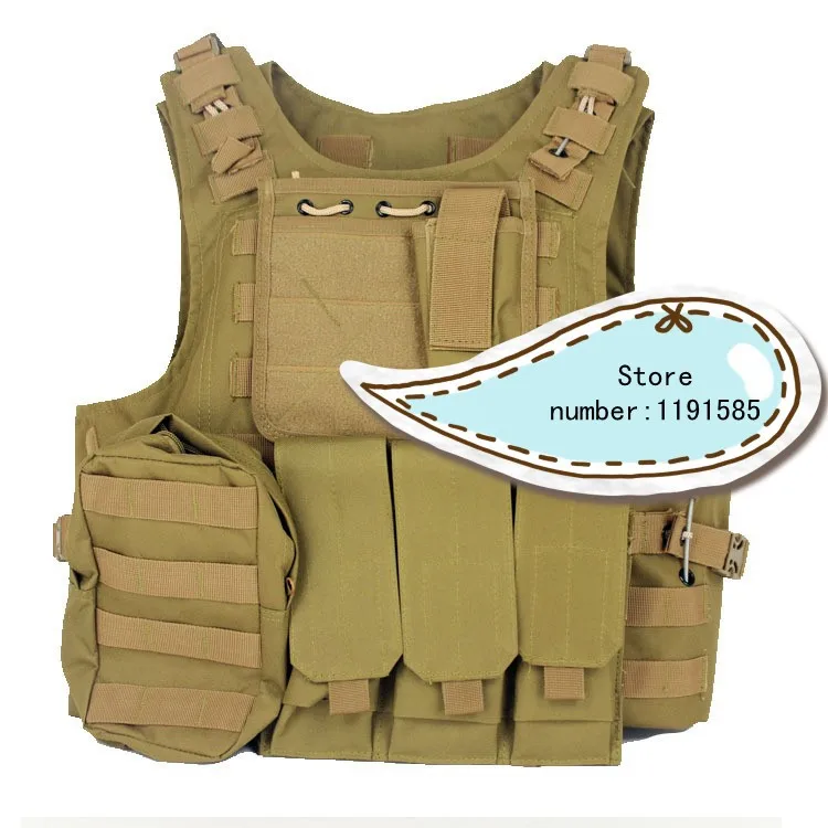 

Amphibians Molle Quick Release Chest Rig Harness Tactical Airsoft Paintball Molle Vest W/ Triple 5.56mm Mag Pouch Sand