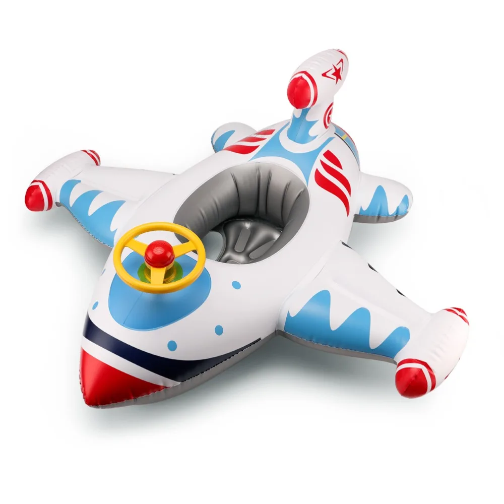 Baby Swimming Ring Kids Inflatable PVC Swim Circle Cartoon Airplane Seat Boat Floating Pool Accessories For Toddler Toys