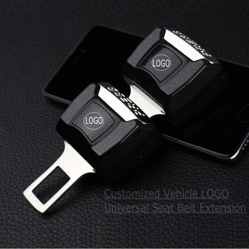 1-Piece Car Logo Vehicle Seat Belt Extension Extender Safety Buckle Clip for Audi Skoda Nissan Infiniti Cadillac Mitsubishi more