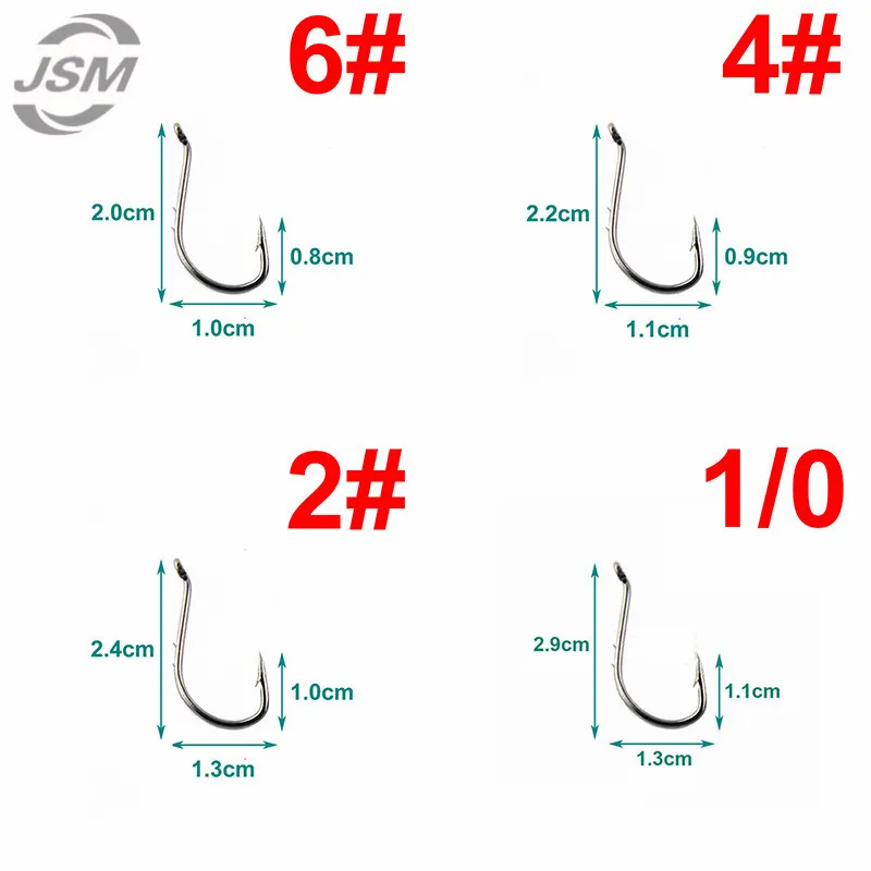 JSM 300pcs 8299 High Carbon Steel Fishing Hook Two Slices Sliced Shank Octopus Beak Baitholder Barbed Bait Fishhook Set With Box