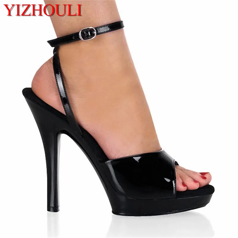 Women's high heel sandals, 13cm high heels, model stage banquet catwalk show barefoot straps, dancing shoes