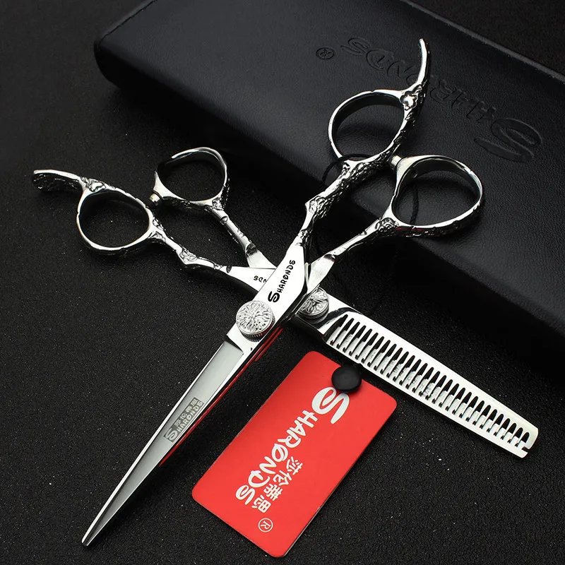 6.0/7 inch professional hairdresser scissors straight hair and thinning scissors hair salon scissors 440c set