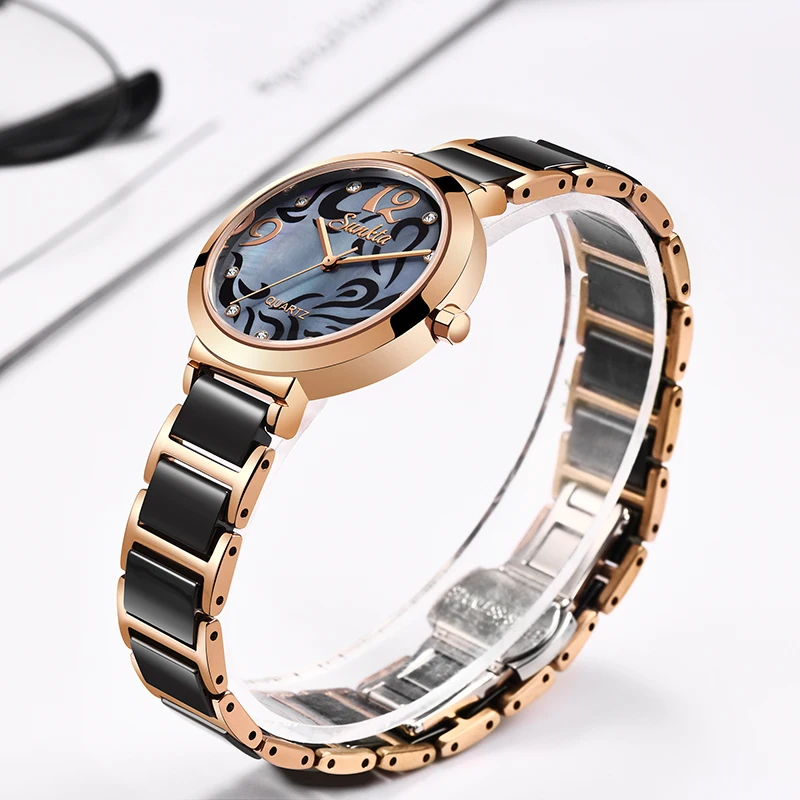 SUNKTA Quartz Women Watch Waterproof Shockproof SUNKTA Brand Ladies Fashion Casual Watch Women Dress Bracelet Watch  Lover Gift