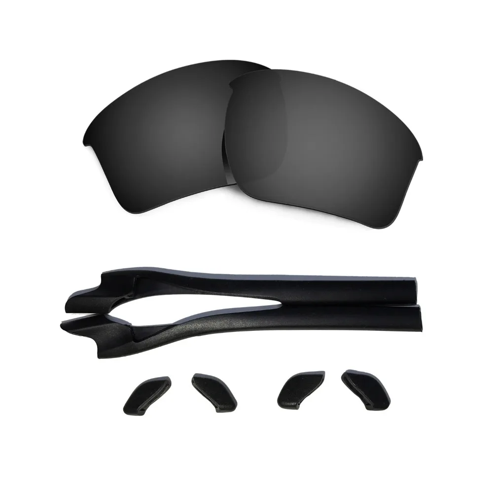 

HKUCO For Half Jacket 2.0 XL Black Polarized Replacement Lenses And Black Earsocks Rubber Kit