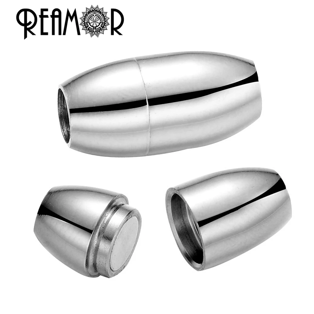 

REAMOR 316l Stainless Steel 5mm Magnet Hook Magnetic Clasp Jewelry Findings Women Men Bracelet Clasp DIY Jewelry Wholesale