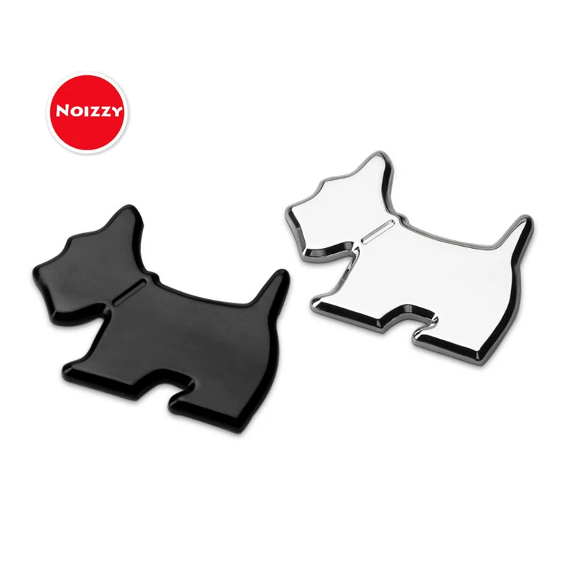 

Noizzy Lovely Puppy Car Sticker Dog Ho Auto Emblem 3D Metal Boot Badge Fender Gold Chrome Black Automobile Tuning Car Styling