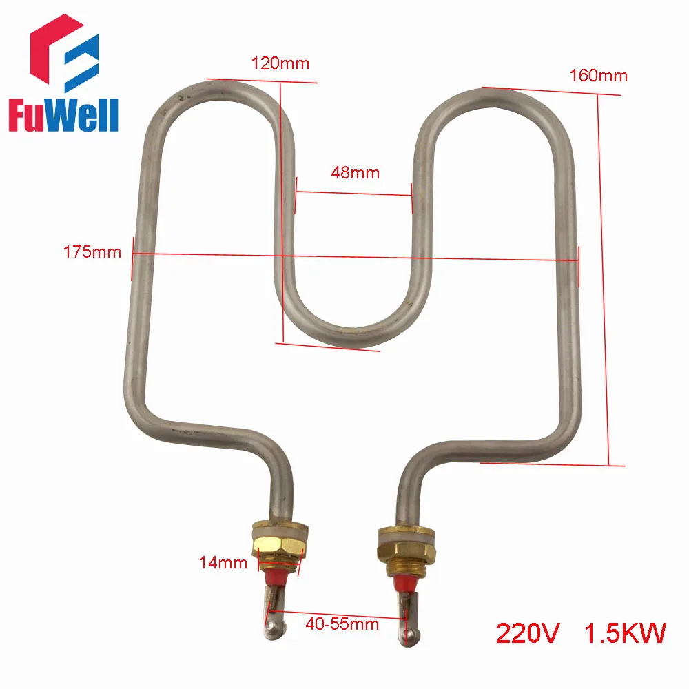 Stainless Steel Heating Tube Element 220V 1.5KW Electric Water Heater Pipe Heating Element