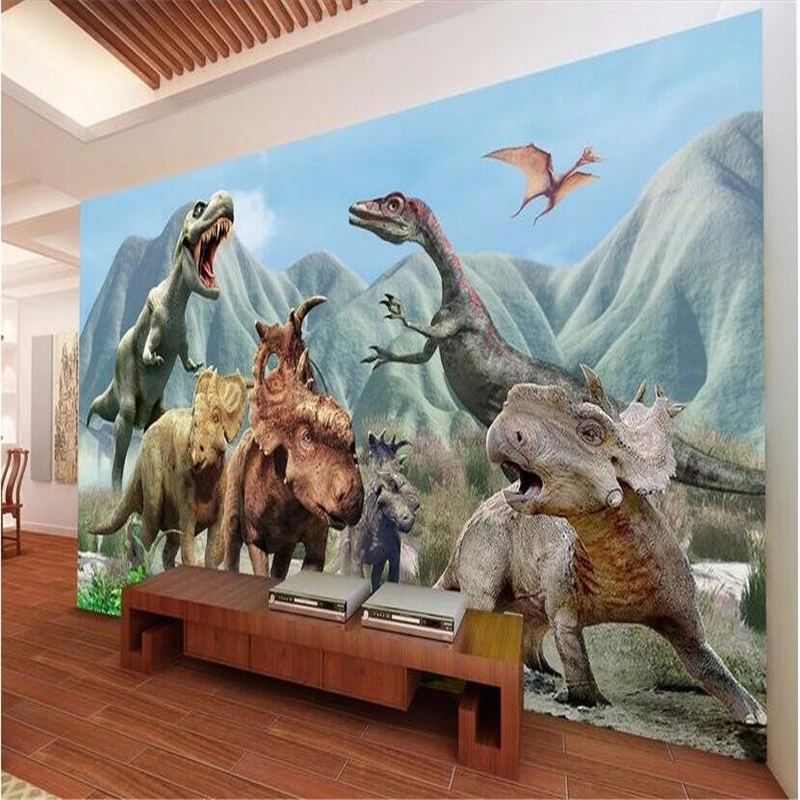 custom 3d large mural wallpaper for walls 3 D Jurassic dinosaur hegemony through time space backdrop photo wall paper