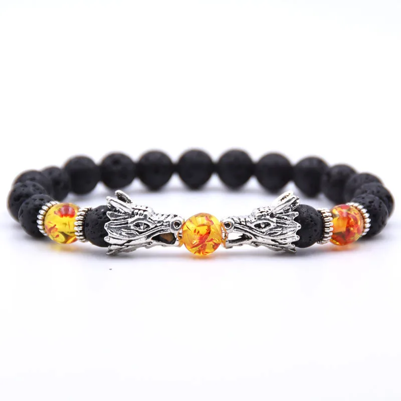 2019 NEW Men\'s and Women\'s Couples 8MM Volcanic Stone Bracelet