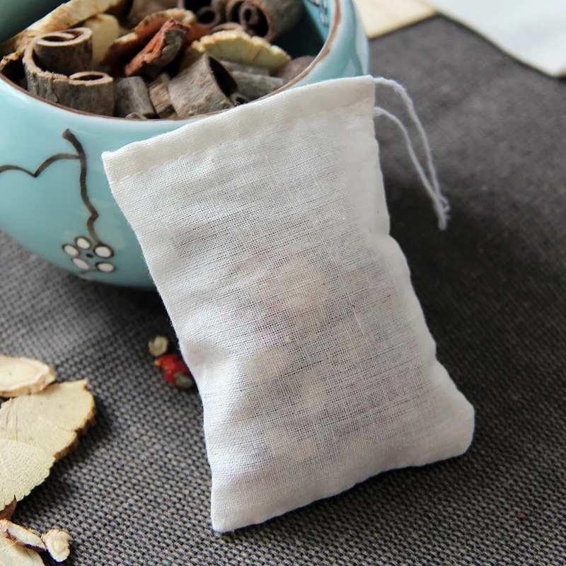 2000Pcs 7cmx9cm Pure Cotton Filter Gauze Bag Chinese Herbs Spice Loose Tea Bag Sachet Holder Fragrance Bag Kitchen Accessories