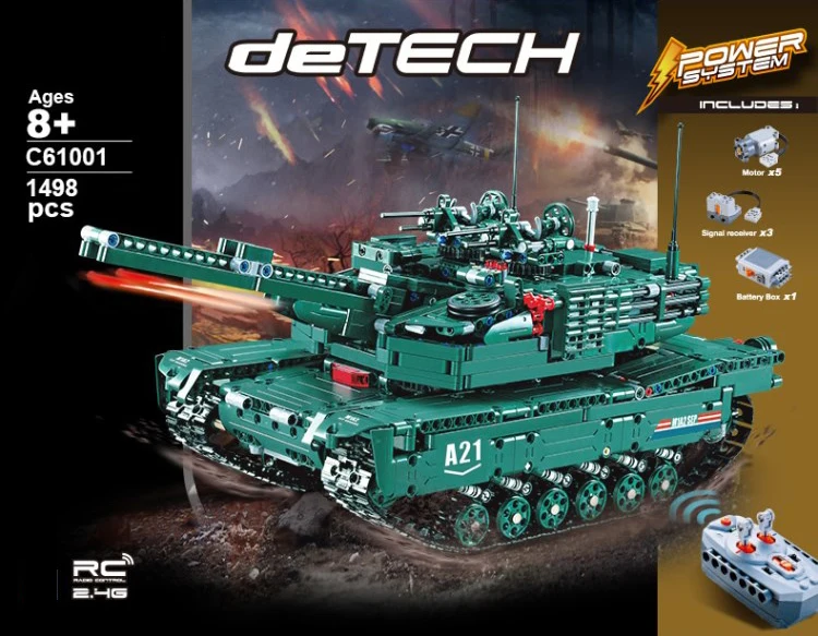 Technical Modern Military 2.4Ghz Remote Control M1a2 Abrams Main Battle Tank Block 2in1 Panther Model Bricks Rc Toys Collection