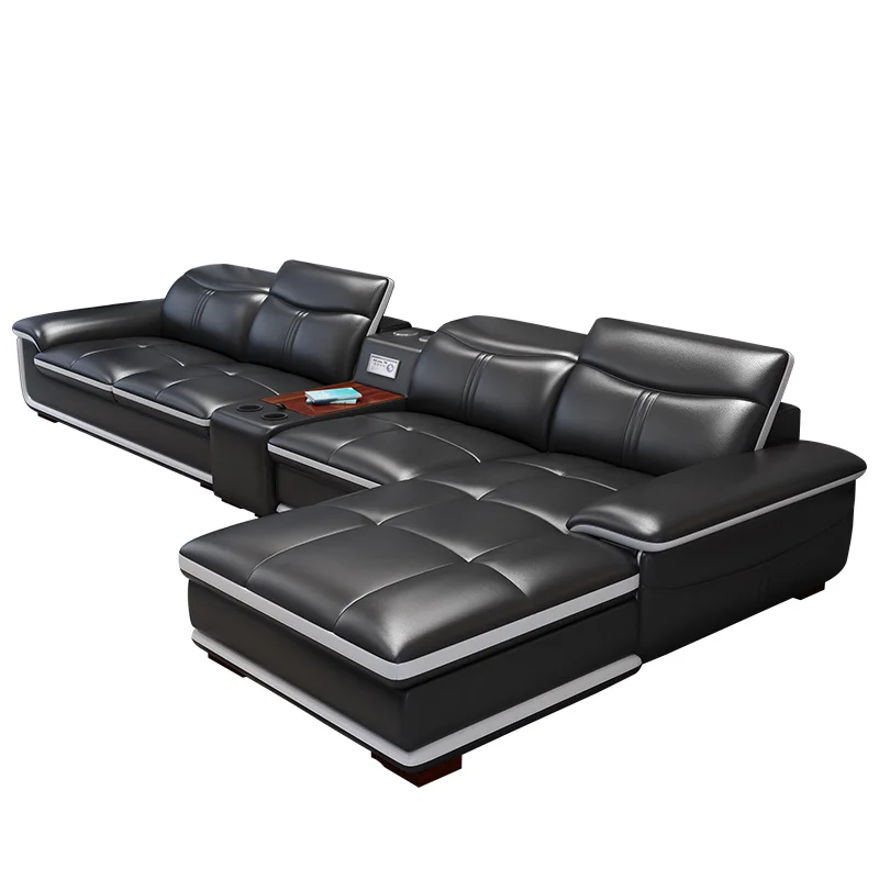 Sofa do salonu narożna z prawdziwej skóry sofy salon kanapa puff asiento muebles de sala głośnik L kształt sofa cama