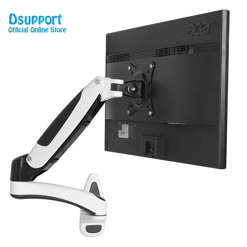 

Aluminum Gas Spring 360 Degree Full Motion Height Adjustable 15"-27" LCD Monitor Holder TV Wall Mount Bracket Arm GM112W