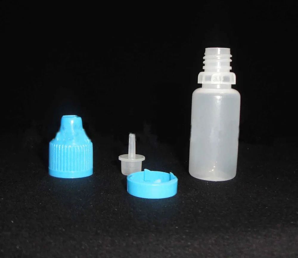 2500pcs 10ml empty Drop Bottle With Tamper Evident Childproof Cap anti-theft PE plastic e liquid oil bottle for E cigarette