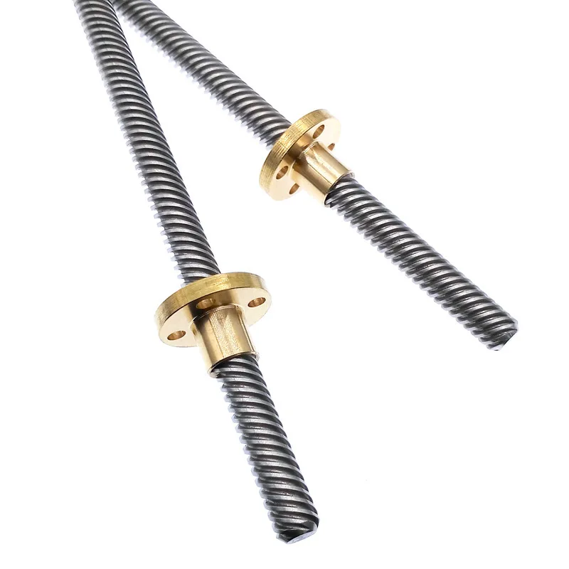 T8 200mm Lead Screw 3D Printers Linear Guide Parts helical pitch 2mm 4mm 8mm 10mm 12mm Trapezoidal Screws with nut image 5