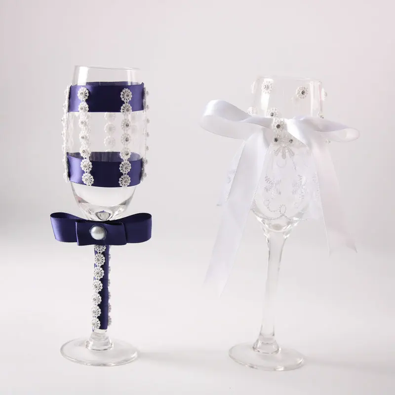 2pcs/lot wedding toasting glasses wedding champagne glasses for wedding party decoration